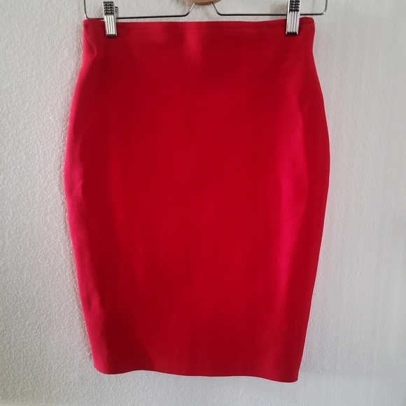 Red  Pencil Skirt Women Size L - Picture 1 of 5